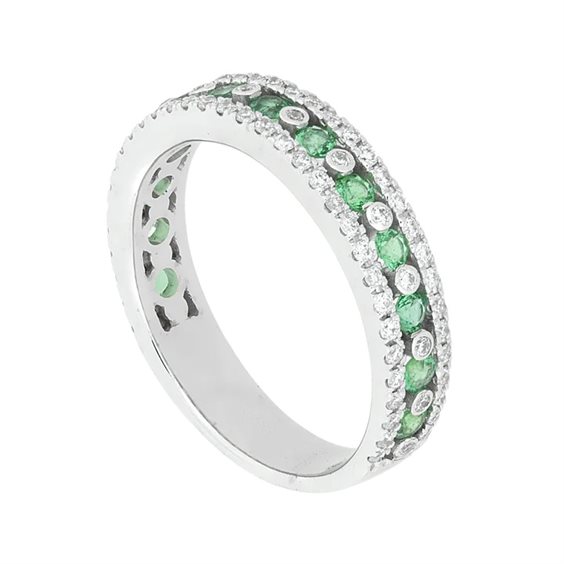 Anillo World Diamond Group Mujer in Oro blanco Smeraldo 0.40 Ct AFMG001WDISM SM 0.55 - AFMG001WDISM SM 0.55